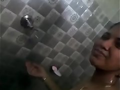 Indian taking selfie video in bathroom nude