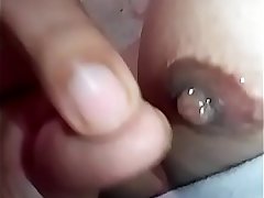 Selfie Nipple Play By a desi Babe with soft milky boobs