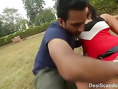 Young College Couple Enjoying at Park